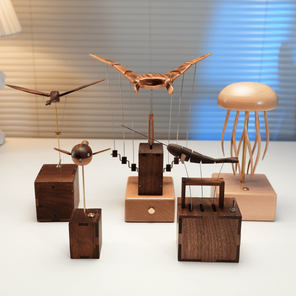 木製オートマタコレクション | MARINER POETによる手作りキネティック彫刻