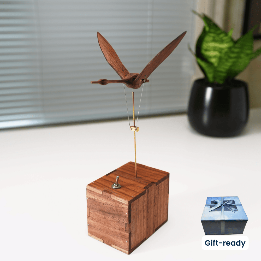 MarinerPoet™ Handcrafted Walnut Swan Automaton