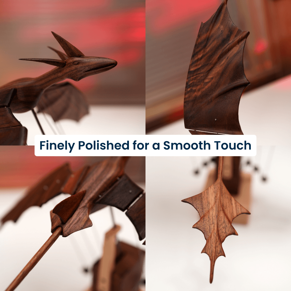 MarinerPoet™ Handcrafted Wooden Ocean Dragon Automaton