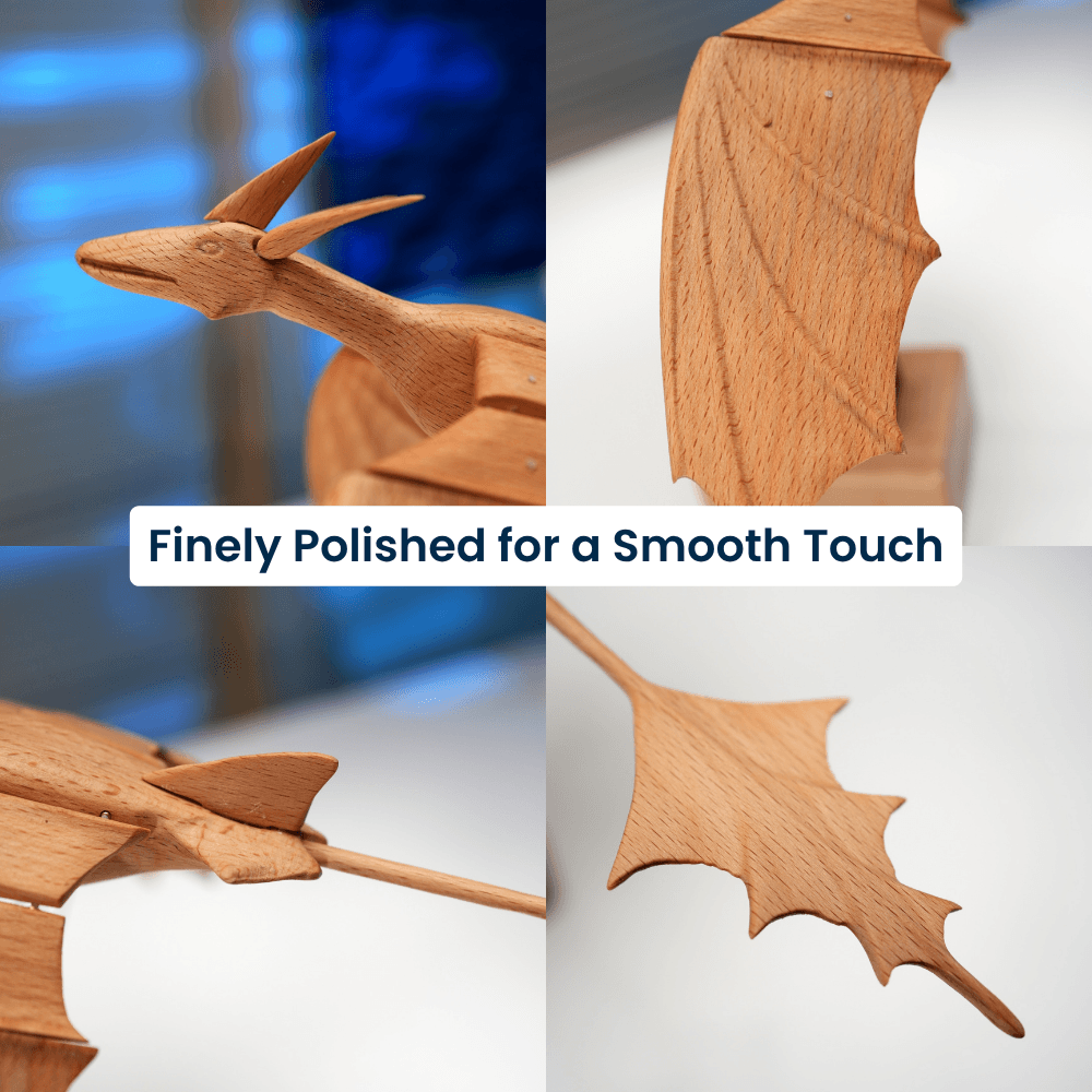 MarinerPoet™ Handcrafted Wooden Ocean Dragon Automaton
