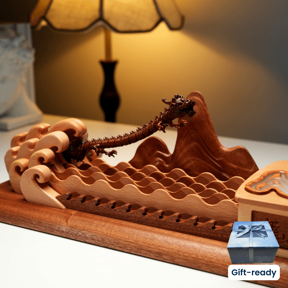 MarinerPoet Handcrafted Wooden Asian Dragon Automaton