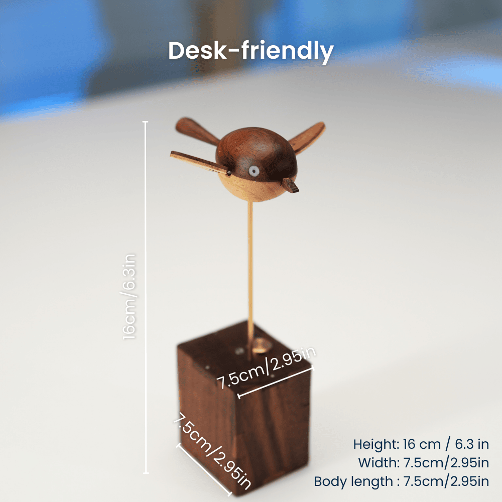 MarinerPoet™ Handcrafted Walnut Bird Automaton