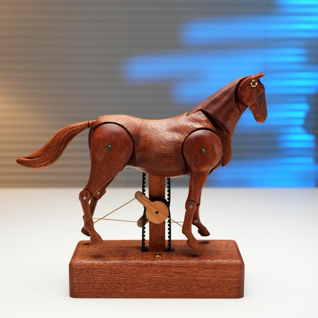 MarinerPoet Handcrafted Wooden Horse Automaton
