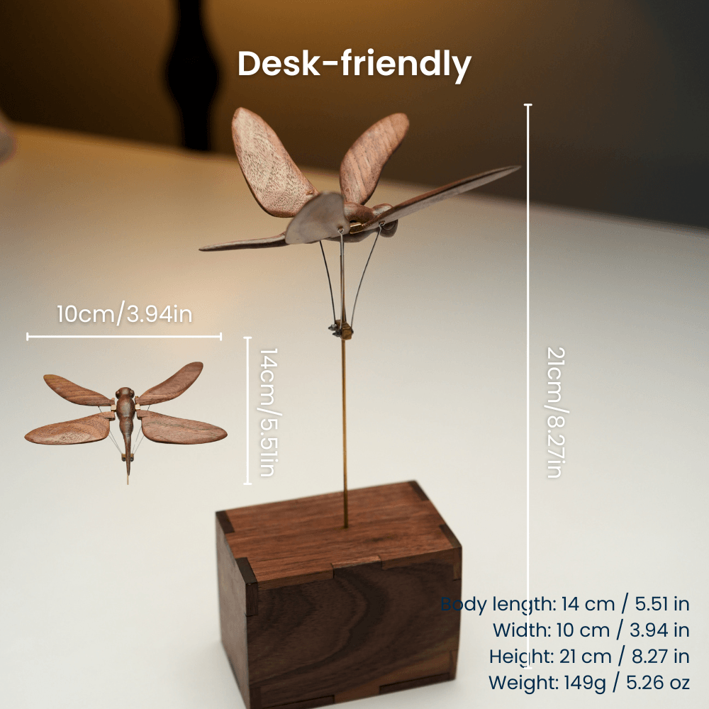 MarinerPoet Handcrafted Wooden Dragonfly Automaton