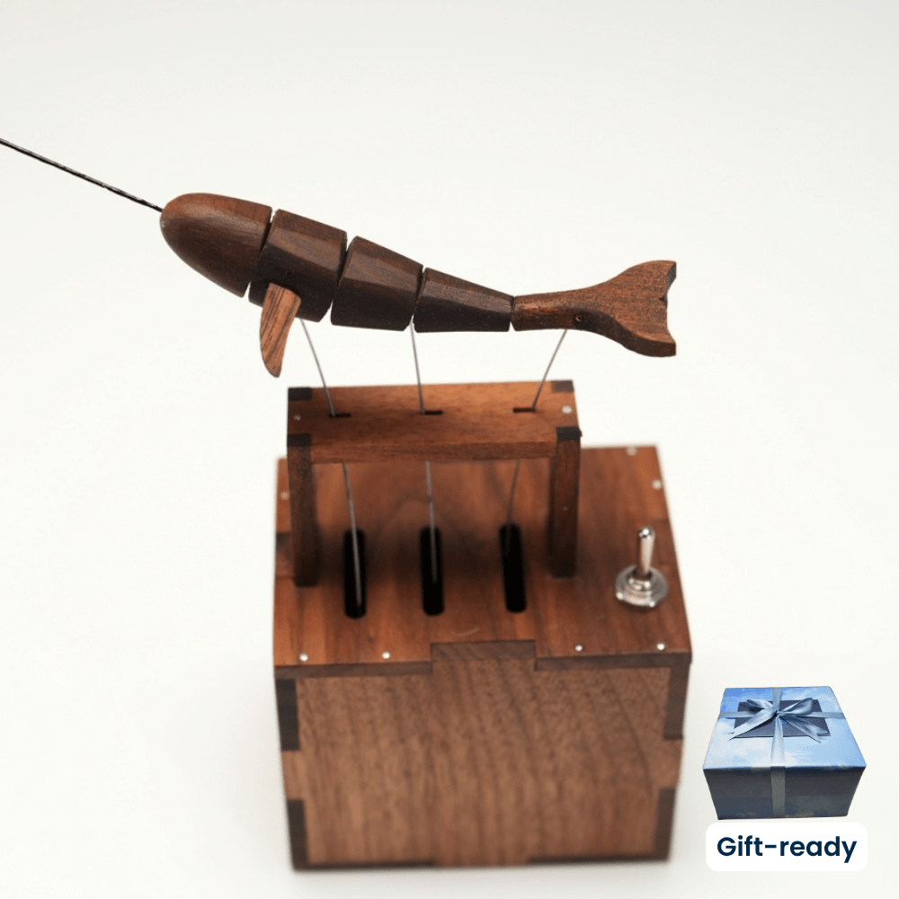 MarinerPoet™ Handcrafted Walnut Whale Automaton