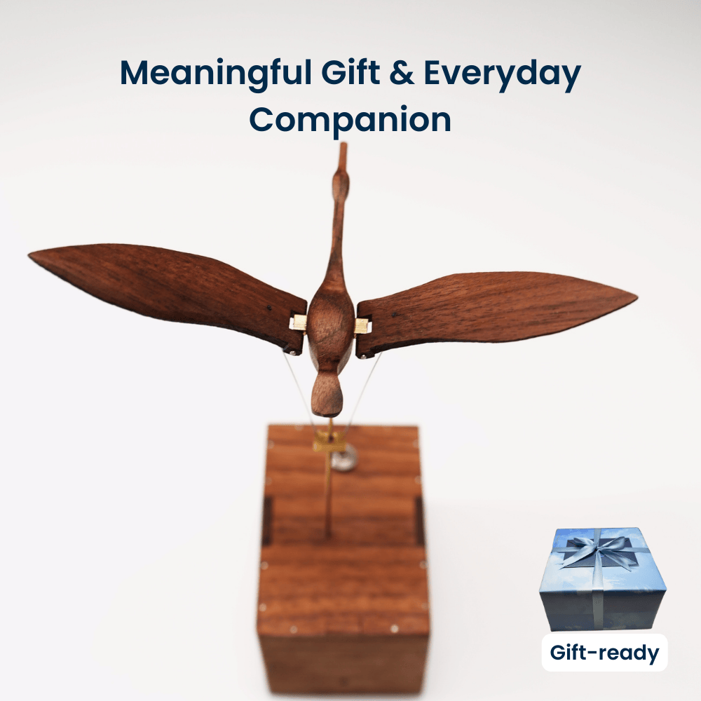 MarinerPoet™ Handcrafted Walnut Swan Automaton