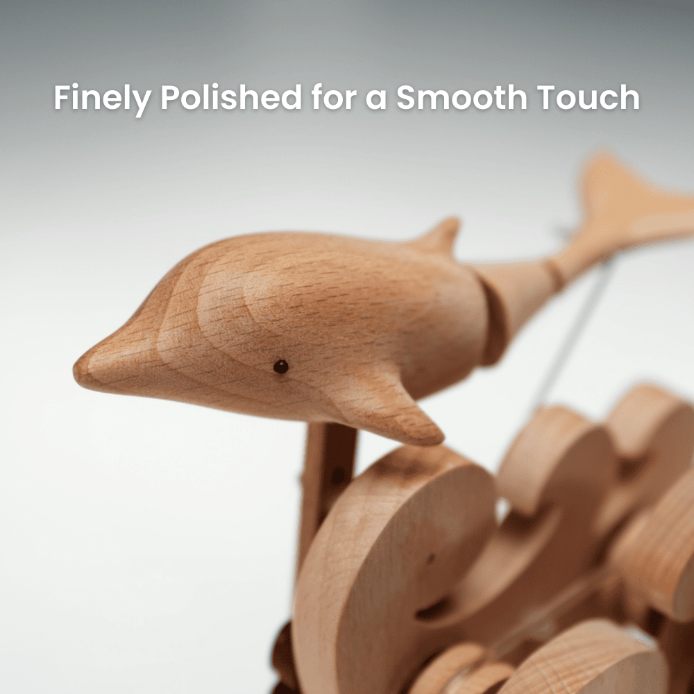 MarinerPoet™ Handcrafted Wooden Dolphin Automaton
