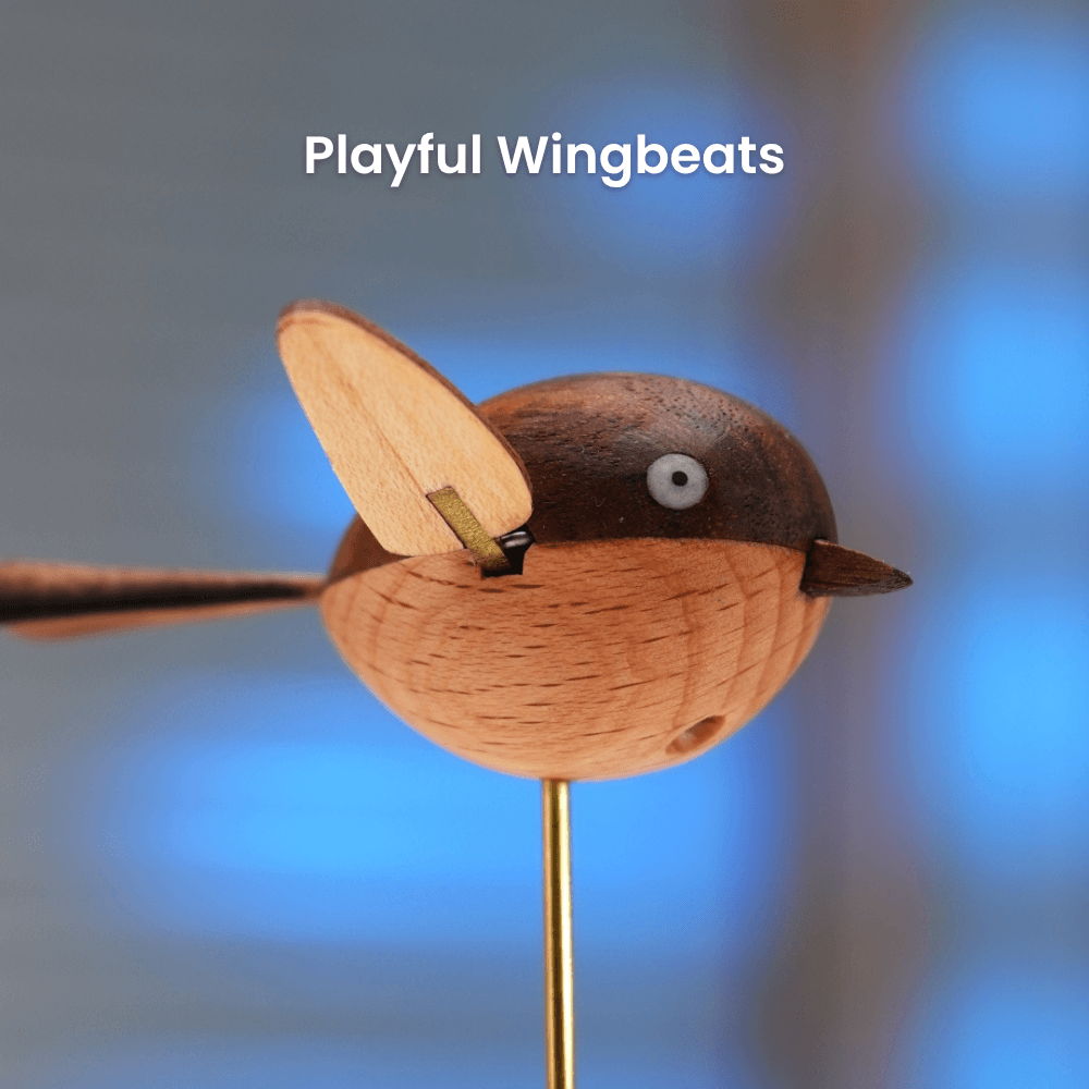 MarinerPoet™ Handgefertigter Vogel-Automat aus Walnussholz