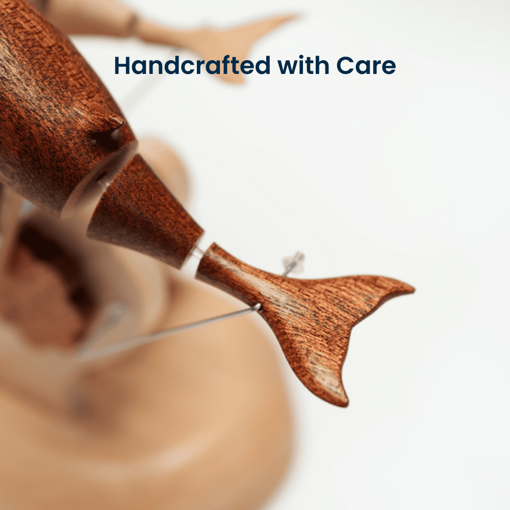 MarinerPoet™ Handcrafted Wooden Dolphin Automaton