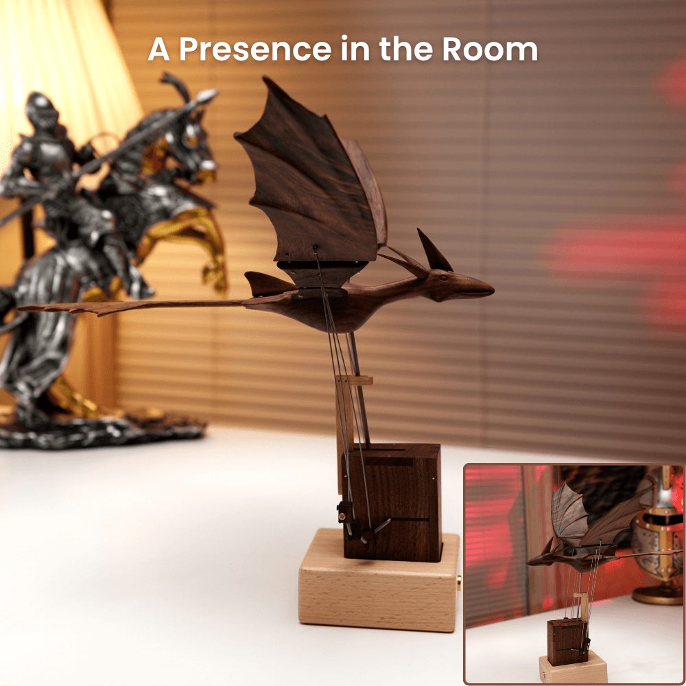 MarinerPoet™ Handcrafted Wooden Ocean Dragon Automaton