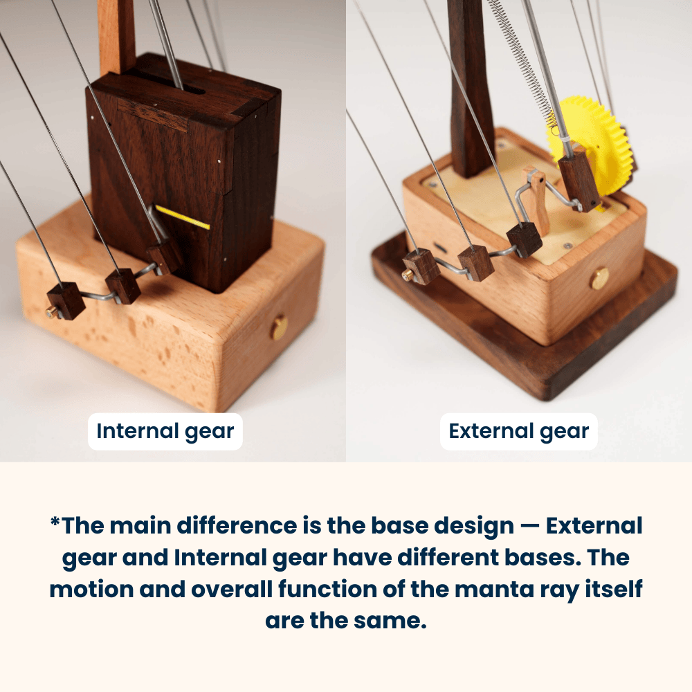 MarinerPoet™ Handcrafted Wooden Manta Ray Automaton