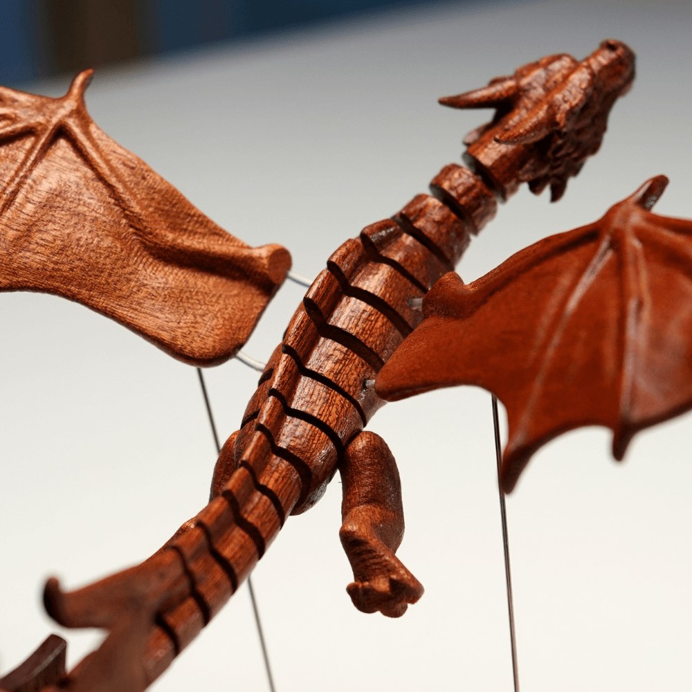 MarinerPoet Handcrafted Wooden Gothic Dragon Automaton