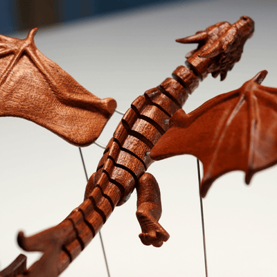 MarinerPoet Handcrafted Wooden Gothic Dragon Automaton