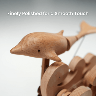 MarinerPoet™ Handcrafted Wooden Dolphin Automaton