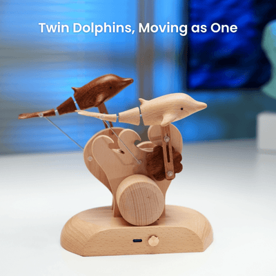 MarinerPoet™ Handcrafted Wooden Dolphin Automaton