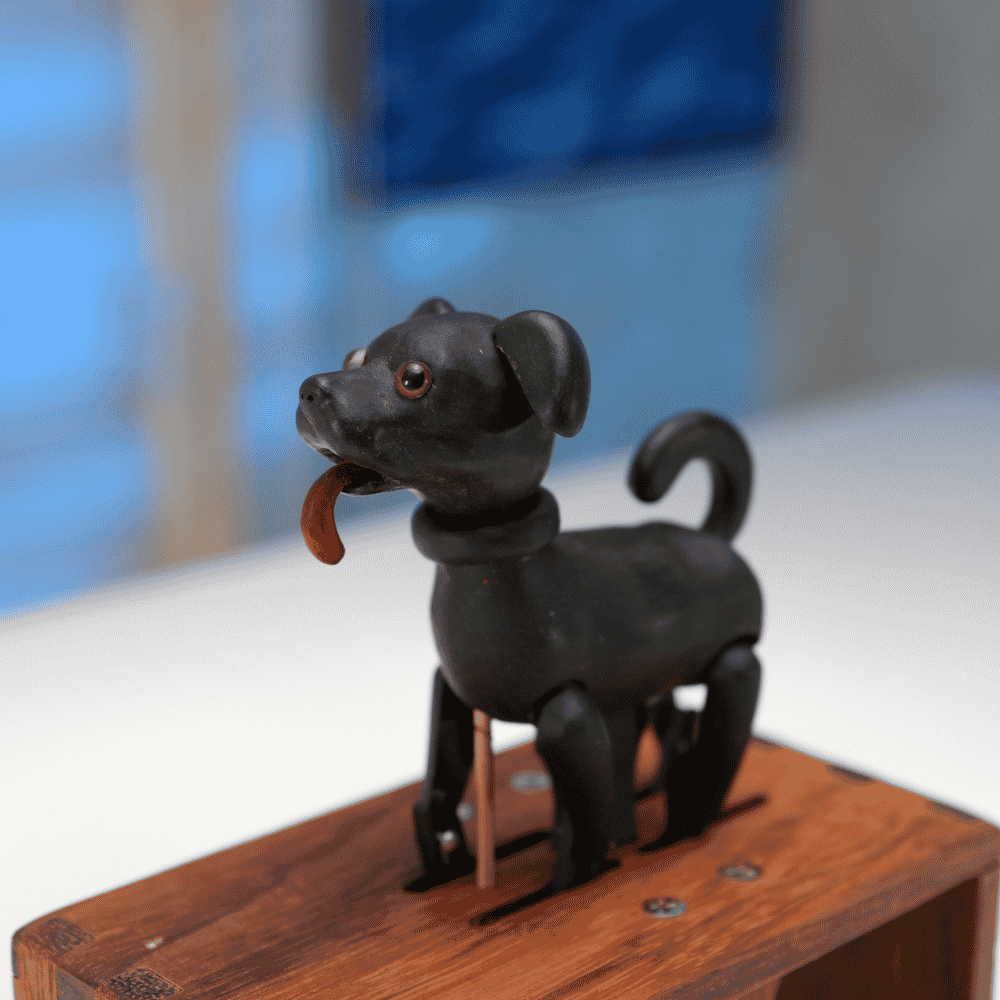MarinerPoet™ Handcrafted Wooden Dog Crank Automaton