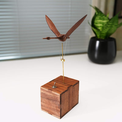 MarinerPoet™ Handcrafted Walnut Swan Automaton