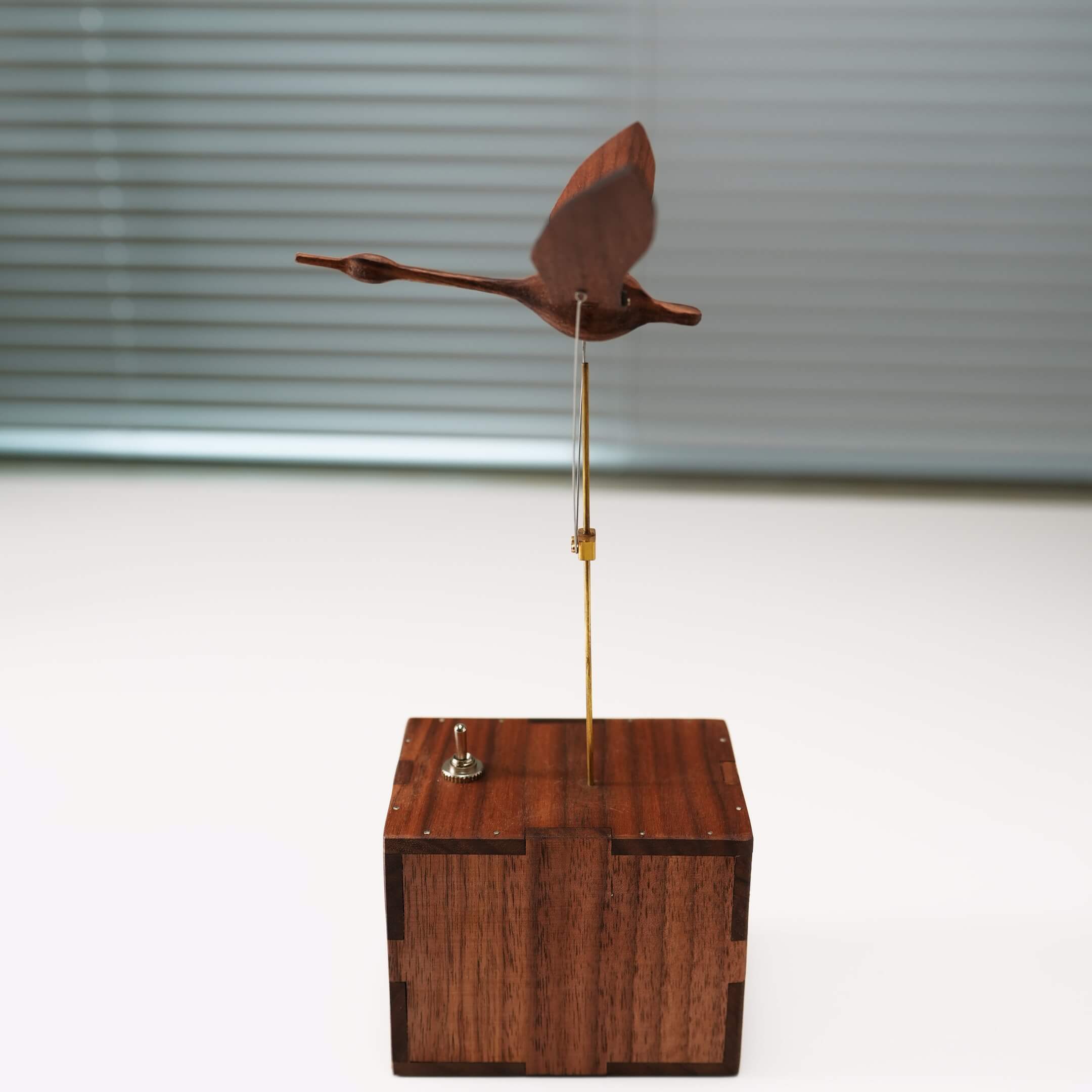 Handcrafted Walnut Swan Automaton