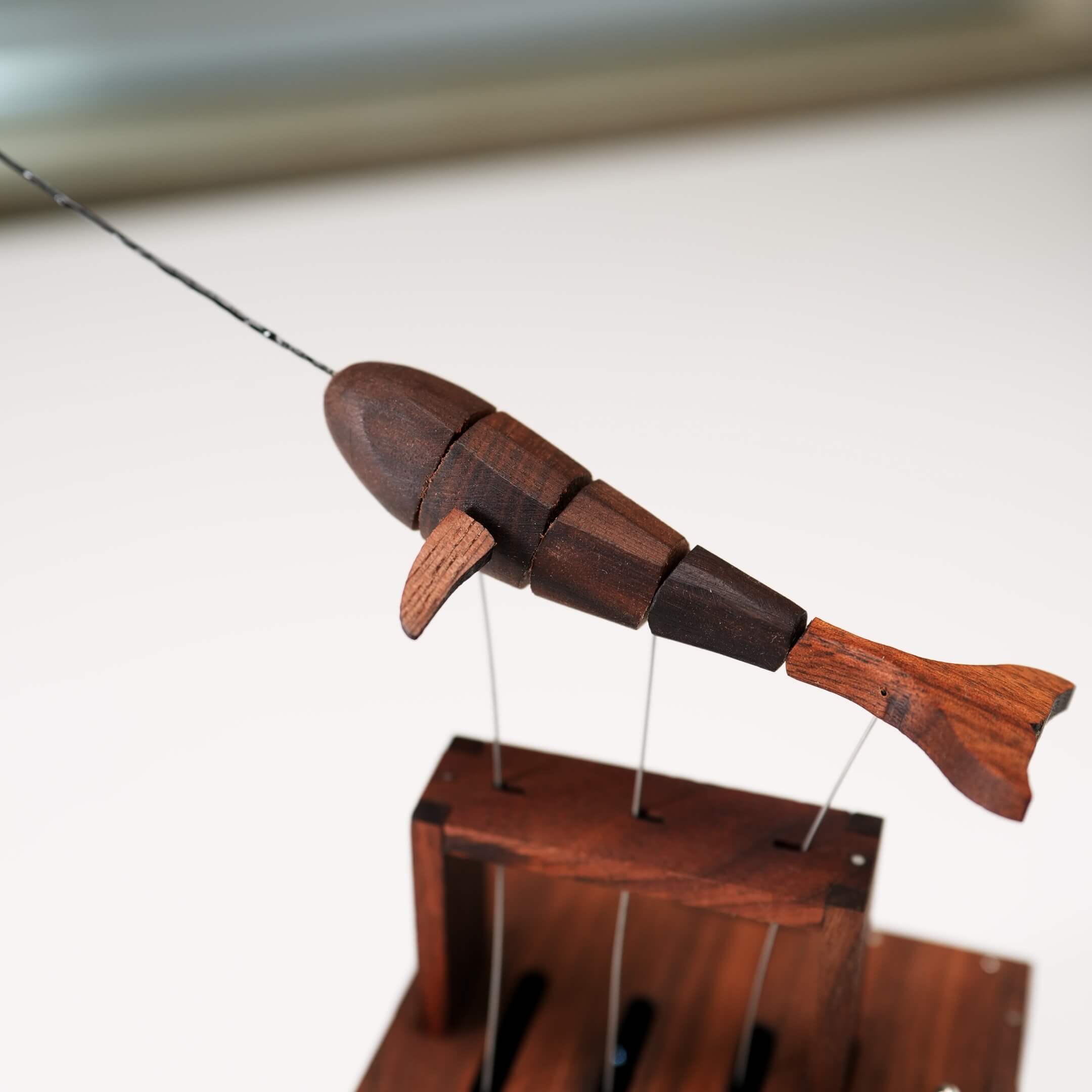 Handcrafted Walnut Whale Automaton
