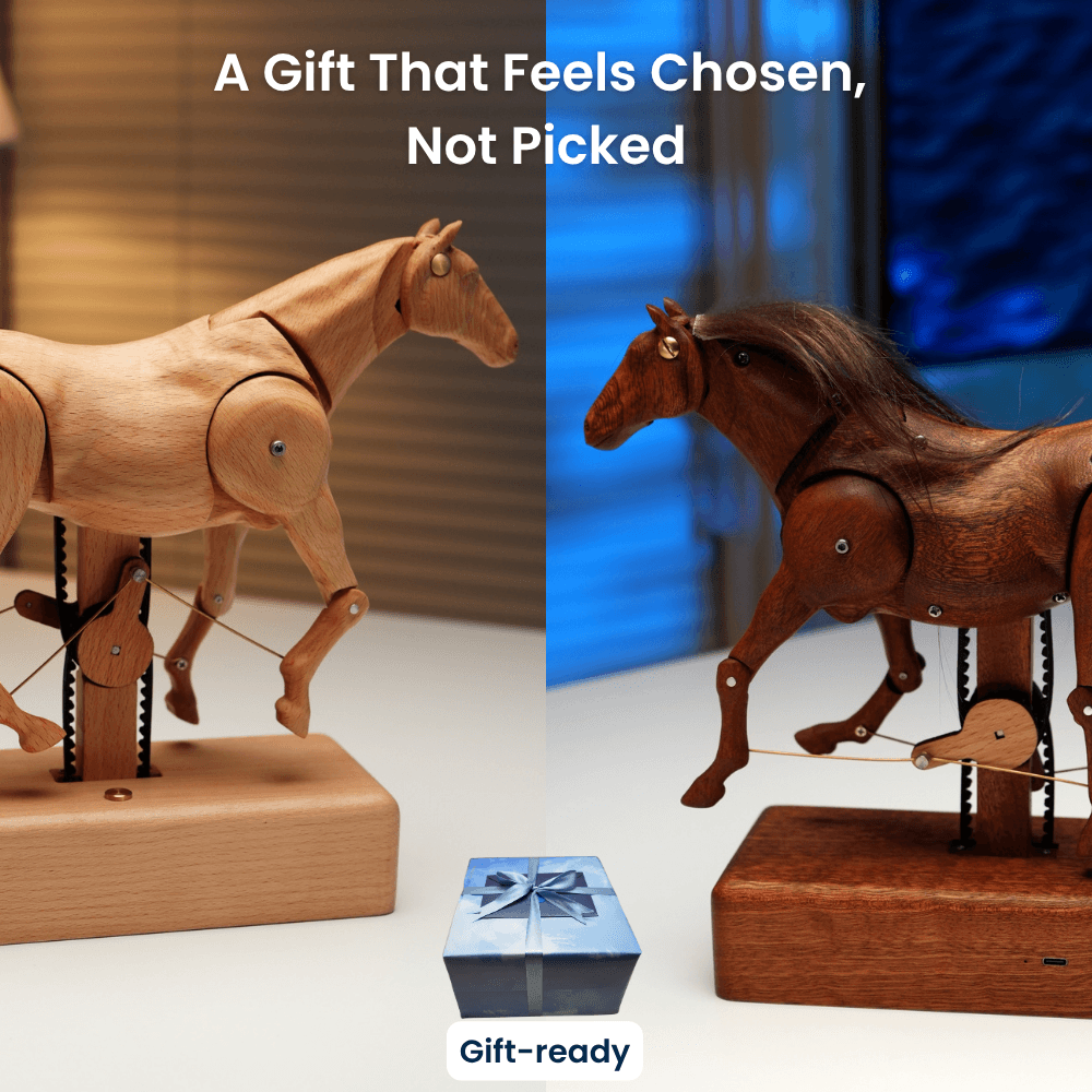 MarinerPoet Handcrafted Wooden Horse Automaton