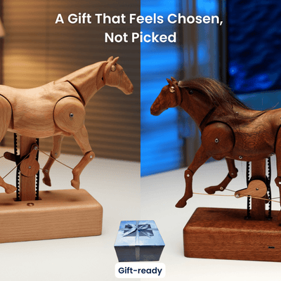 MarinerPoet Handcrafted Wooden Horse Automaton