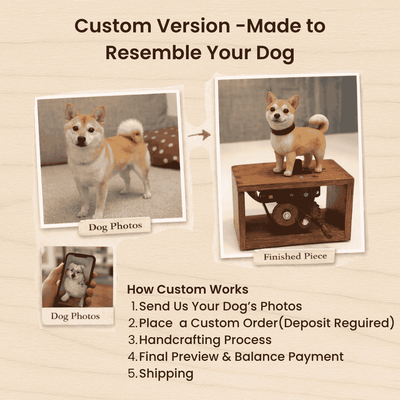 MarinerPoet™ Handcrafted Wooden Dog Crank Automaton