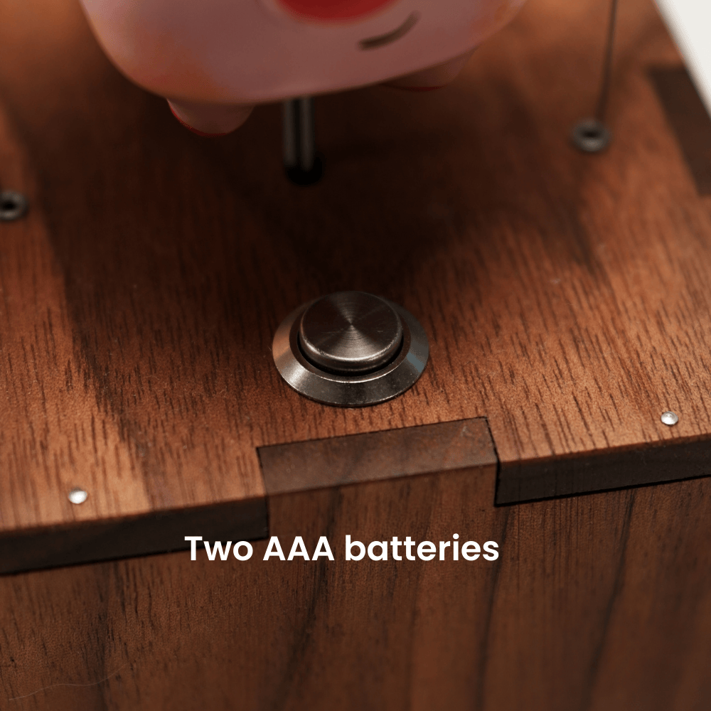 MarinerPoet™ Handcrafted Wooden Angel Pig Automaton