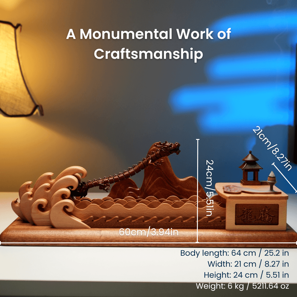 MarinerPoet Handcrafted Wooden Asian Dragon Automaton