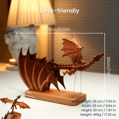 MarinerPoet Handcrafted Wooden Gothic Dragon Automaton
