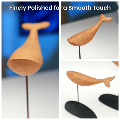 MarinerPoet™ Handcrafted Wooden Whale Sculpture