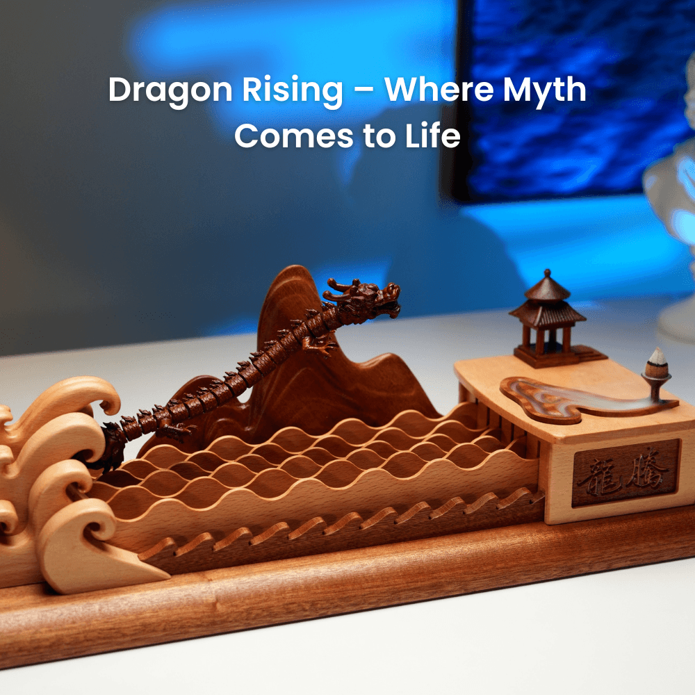 MarinerPoet Handcrafted Wooden Asian Dragon Automaton
