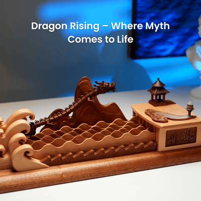 MarinerPoet Handcrafted Wooden Asian Dragon Automaton