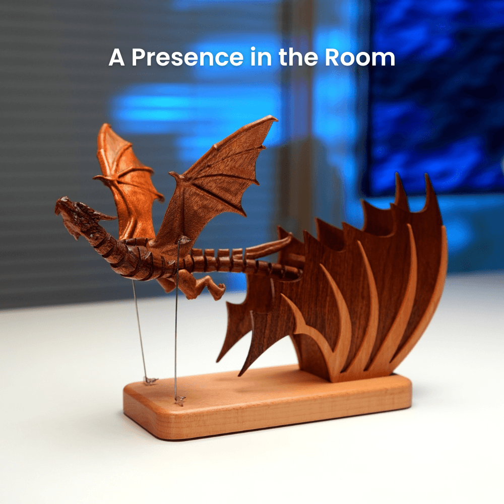 MarinerPoet Handcrafted Wooden Gothic Dragon Automaton