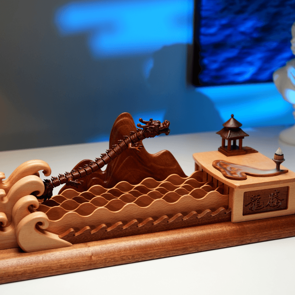 MarinerPoet Handcrafted Wooden Asian Dragon Automaton