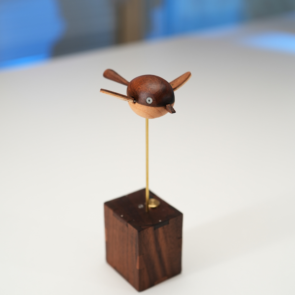 MarinerPoet™ Handcrafted Walnut Bird Automaton