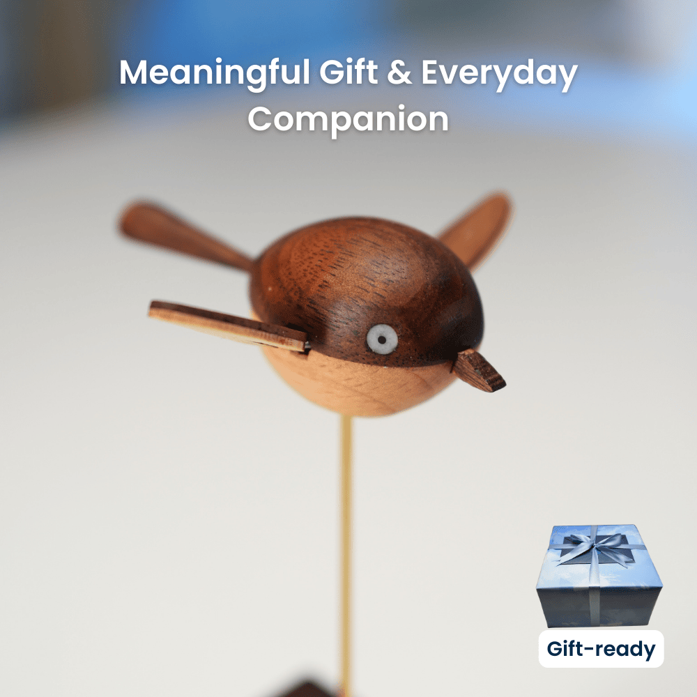 MarinerPoet™ Handcrafted Walnut Bird Automaton