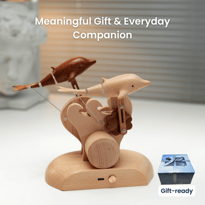 MarinerPoet™ Handcrafted Wooden Dolphin Automaton