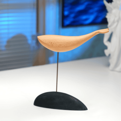 MarinerPoet™ Handcrafted Wooden Whale Sculpture