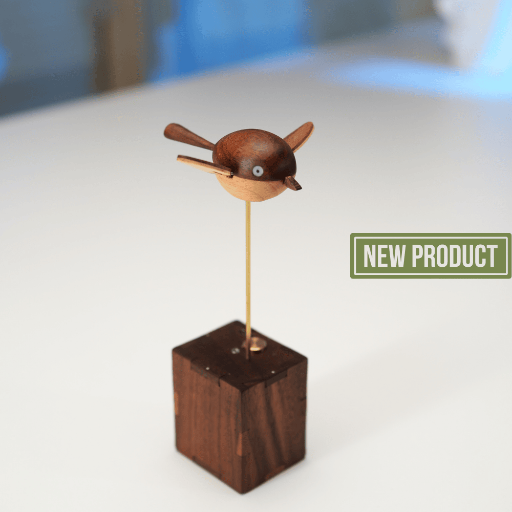 MarinerPoet™ Handcrafted Walnut Bird Automaton