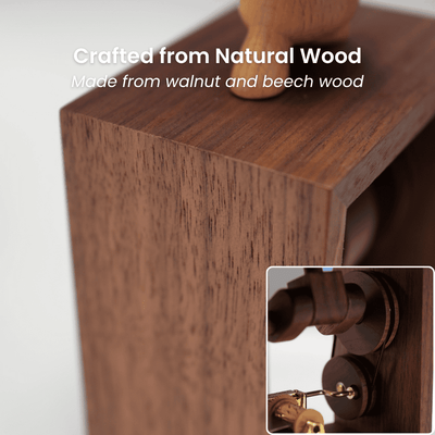 MarinerPoet™ Handcrafted Wooden Angel Pig Music Box Automaton