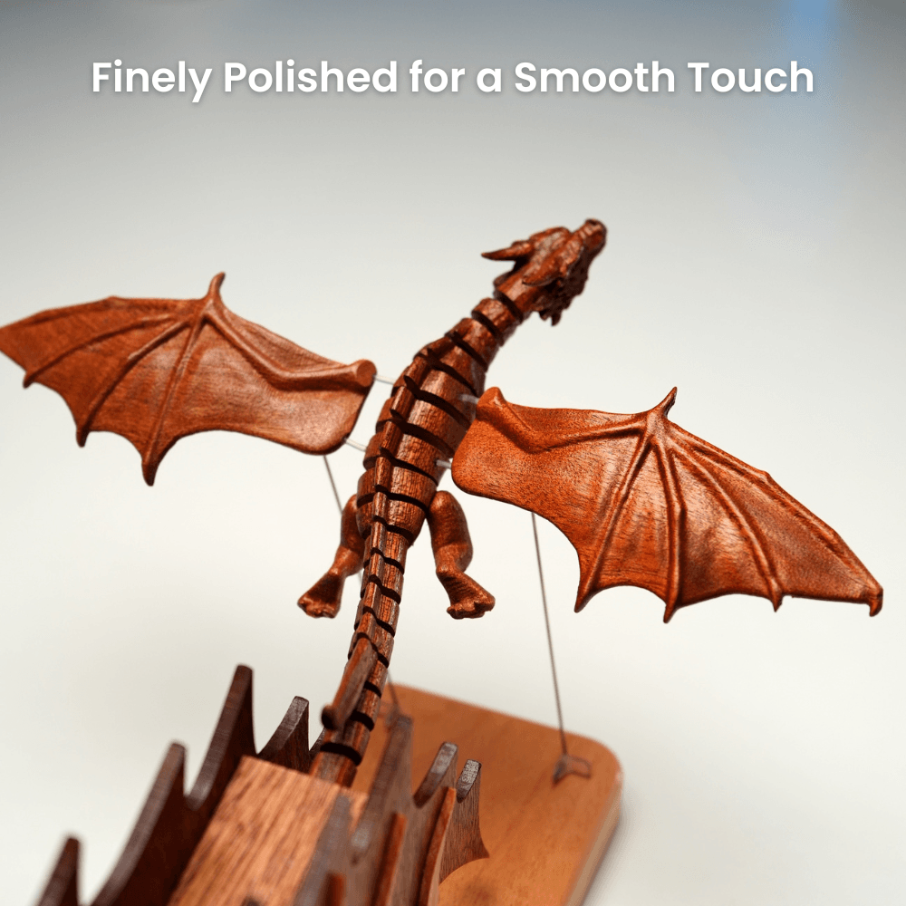 MarinerPoet Handcrafted Wooden Gothic Dragon Automaton
