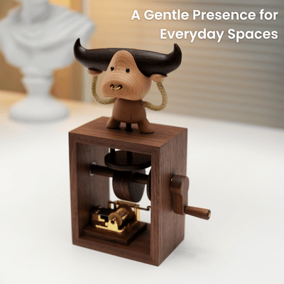 MarinerPoet™ Automate en bois fait main de cochon ange boîte à musique