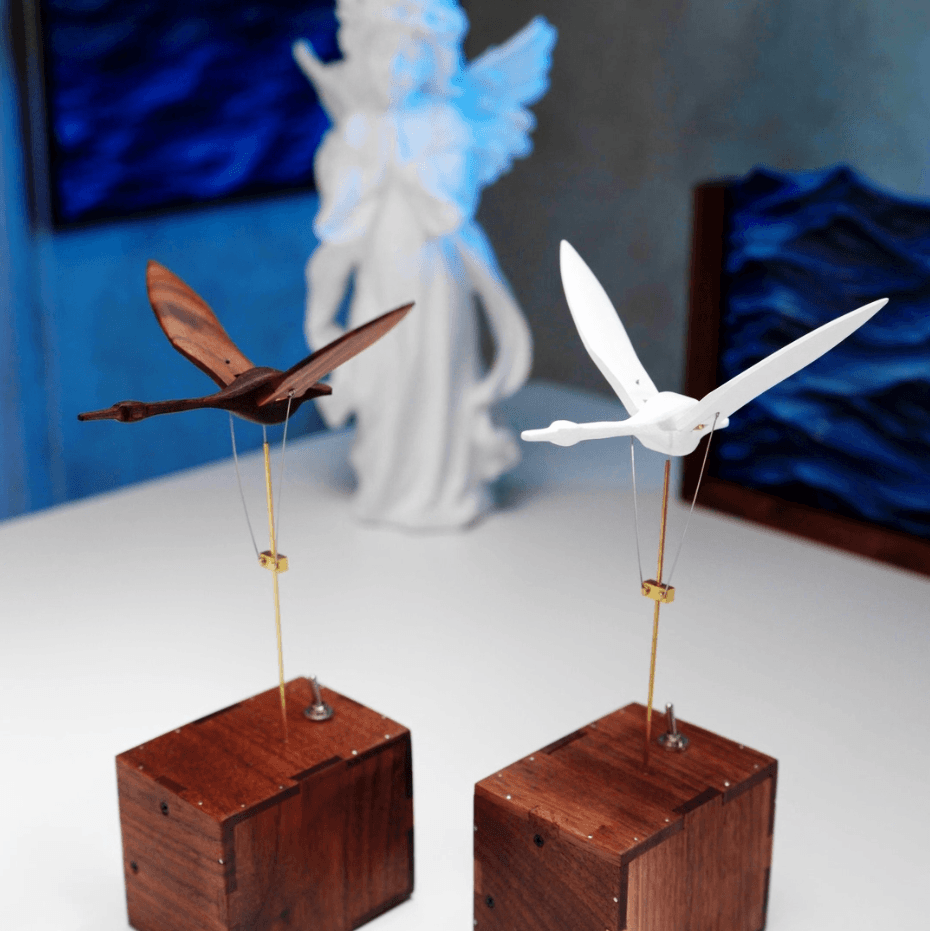MarinerPoet Handcrafted Walnut Swan Automaton