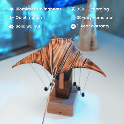 MarinerPoet™ Handcrafted Wooden Manta Ray Automaton