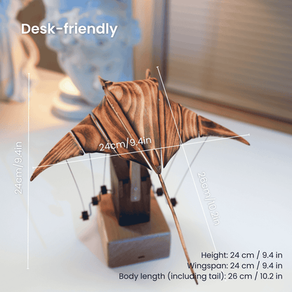 MarinerPoet™ Handcrafted Wooden Manta Ray Automaton