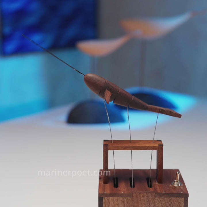 Handcrafted Wooden Whale Automaton | MARINER POET Motion Art
