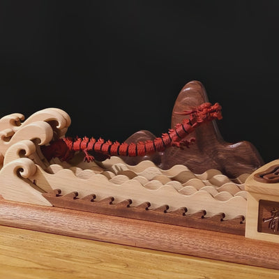 MarinerPoet Handcrafted Wooden Asian Dragon Automaton