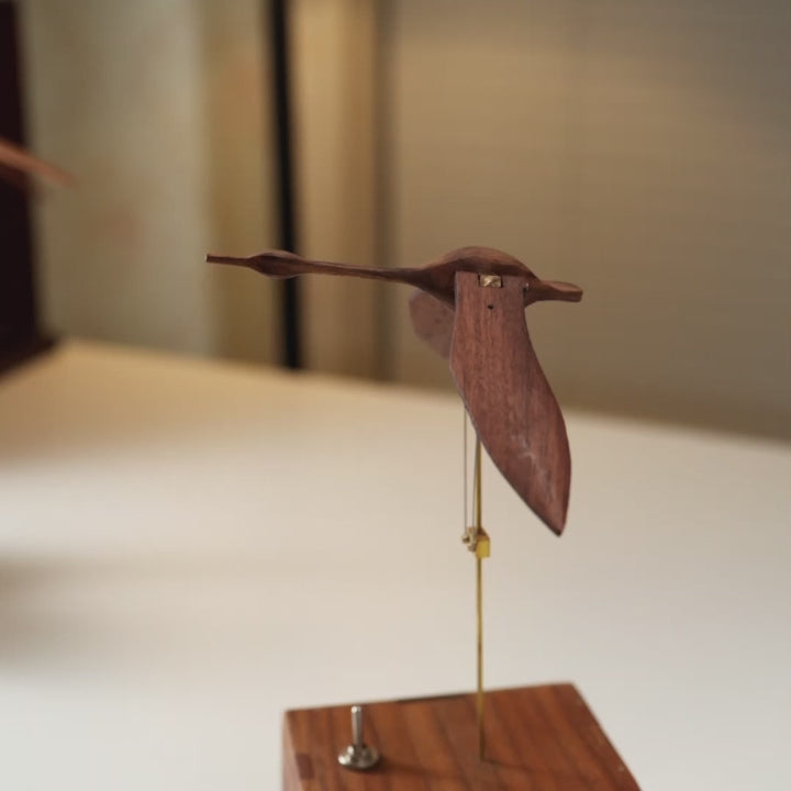 Load video: Handcrafted Walnut Swan Automaton
