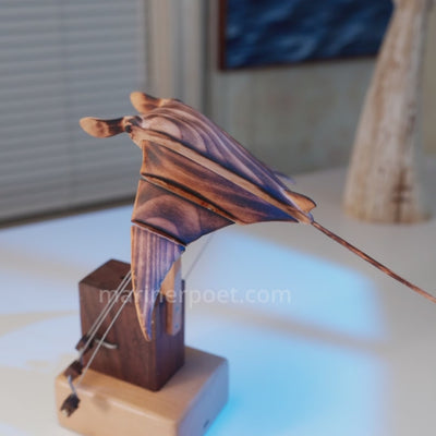 MarinerPoet™ Handcrafted Wooden Manta Ray Automaton